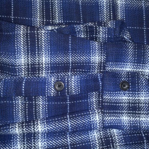Woolrich Blanket Shirt Jacket Size L Blue Plaid Flannel Cotton Shacket Pockets - Picture 16 of 16